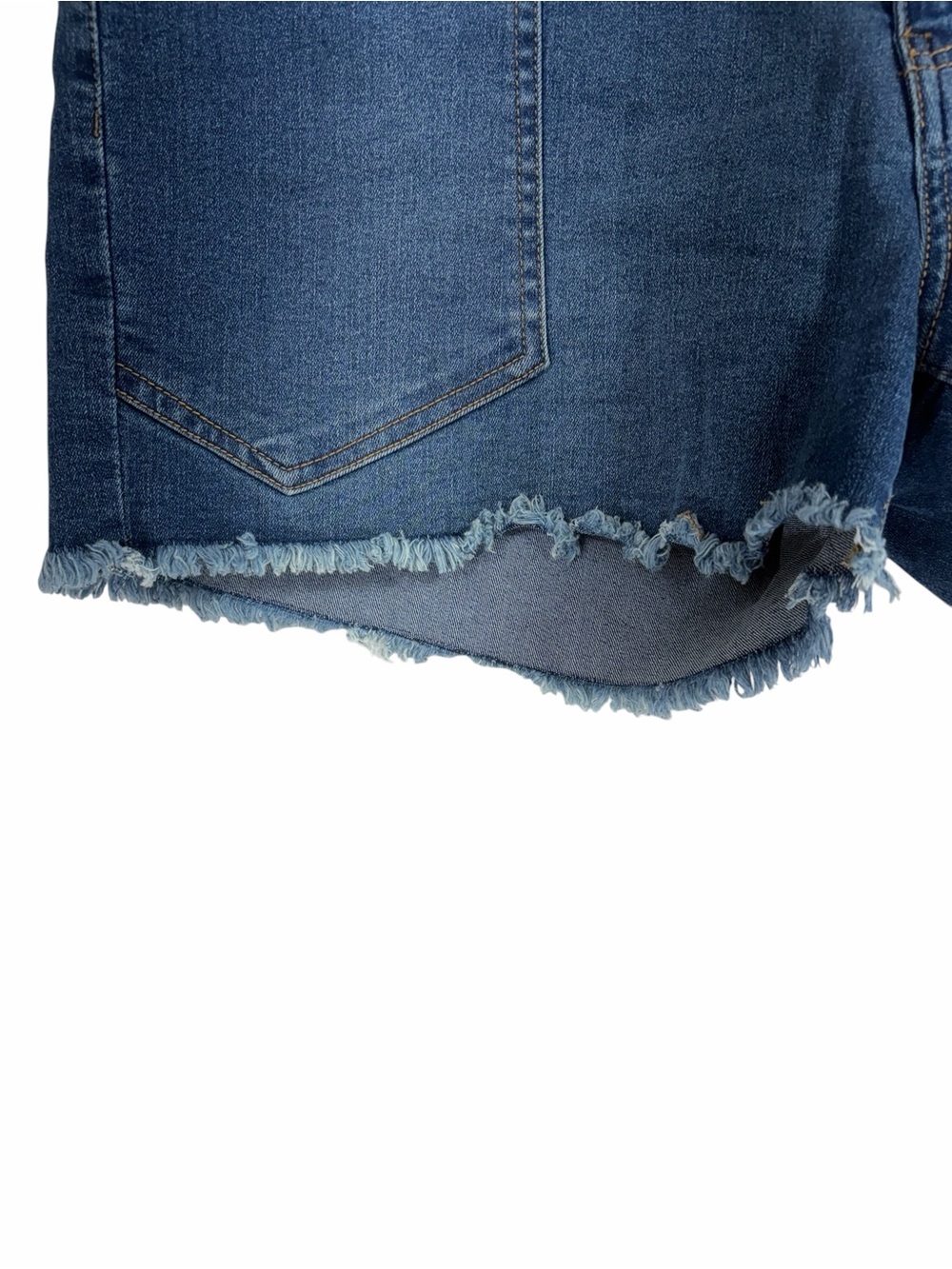 BLUMIND Women's Blue Denim Frayed Hem Shorts size 31 - Picture 5 of 8